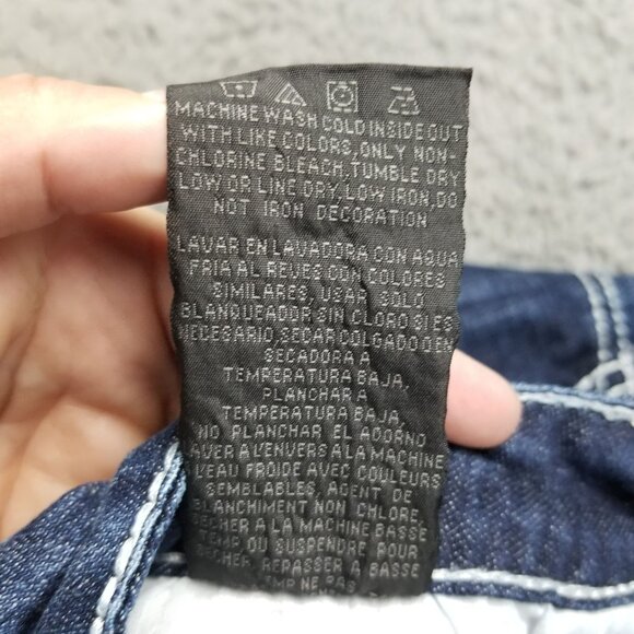 Boot Daddy Jeans Womens 10 Petite Blue Bootcut Stretch Denim *Altered* - Picture 15 of 16